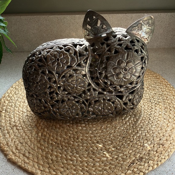 Vintage Raymor Metal Art Cat Sculpture w/ Latched Door Opening - Picture 9 of 16